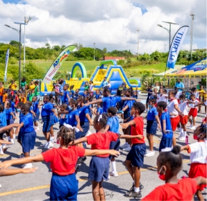Children excercising 